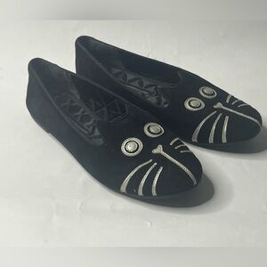 Marc Marc Jacobs Black Cat Face Women's Loafers 38